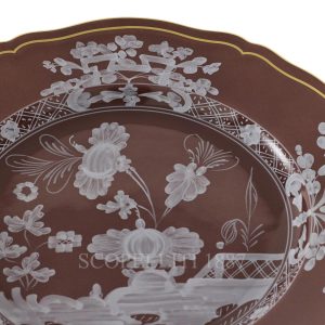 Ginori 1735 Oriente Italiano Brown Dessert Plate Detail