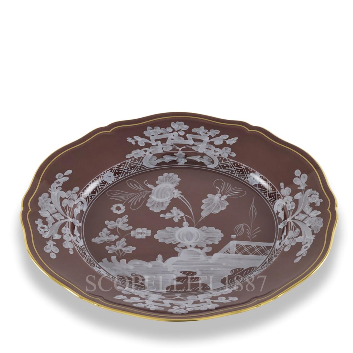 ginori 1735 oriente italiano brown dinner plate view