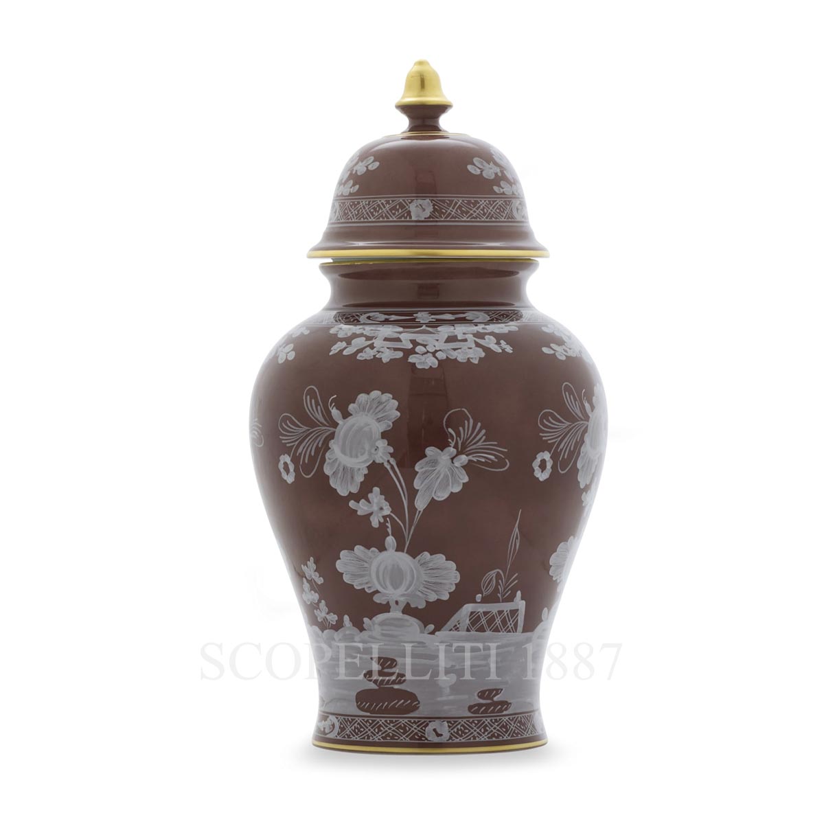 ginori 1735 oriente italiano castagna potiche vase