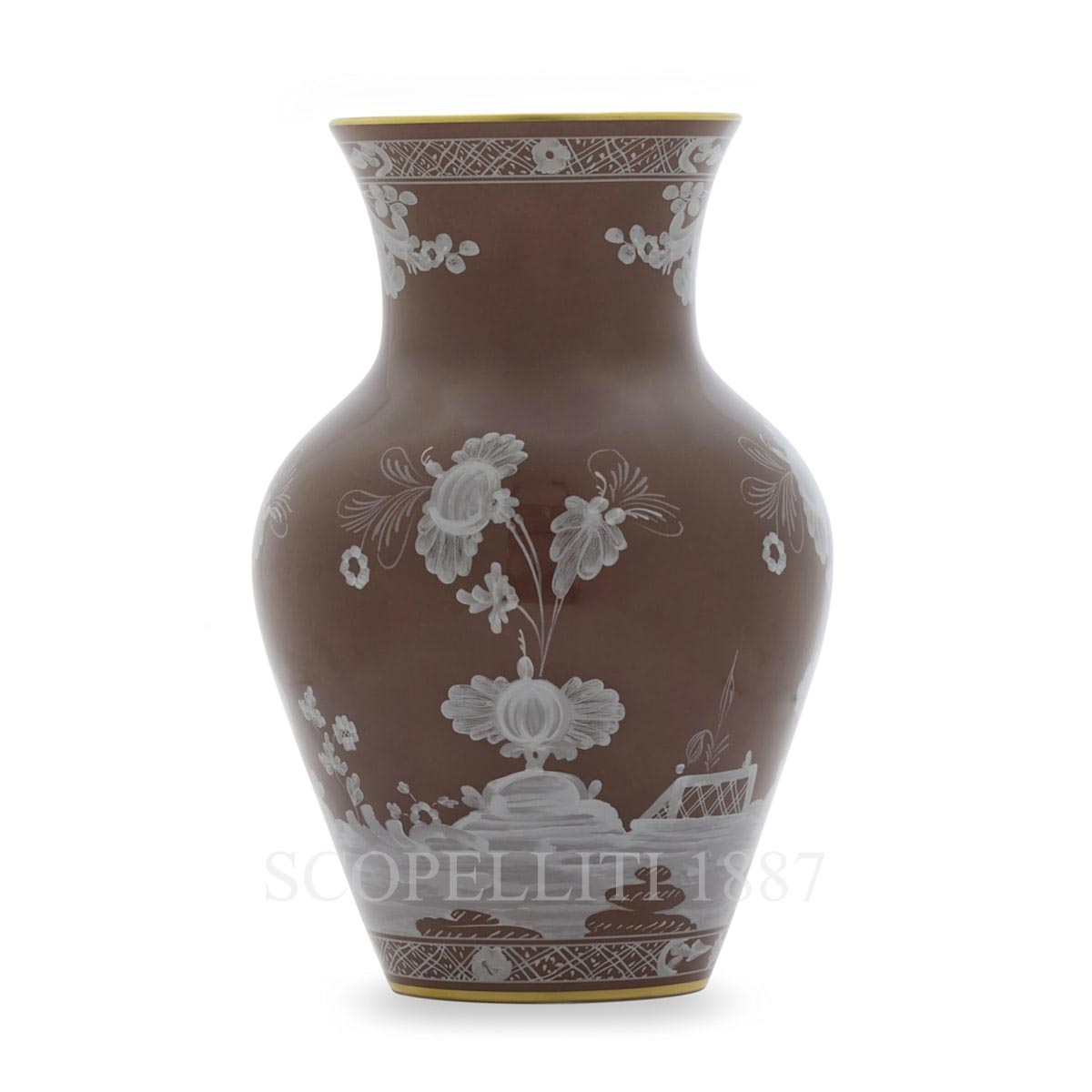 ginori 1735 oriente italiano castagna ming vase back