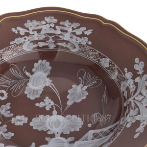 Ginori 1735 Oriente Italiano Brown Soup Plate Detail