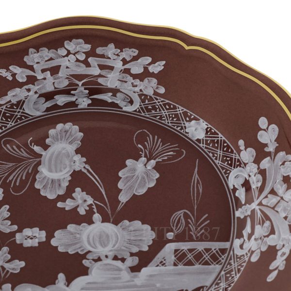 ginori 1735 oriente italiano castagna bread plate detail