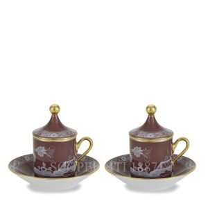 ginori 1735 oriente italiano castagna coffee set for two