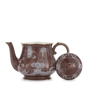 ginori 1735 oriente italiano castagna teapot open