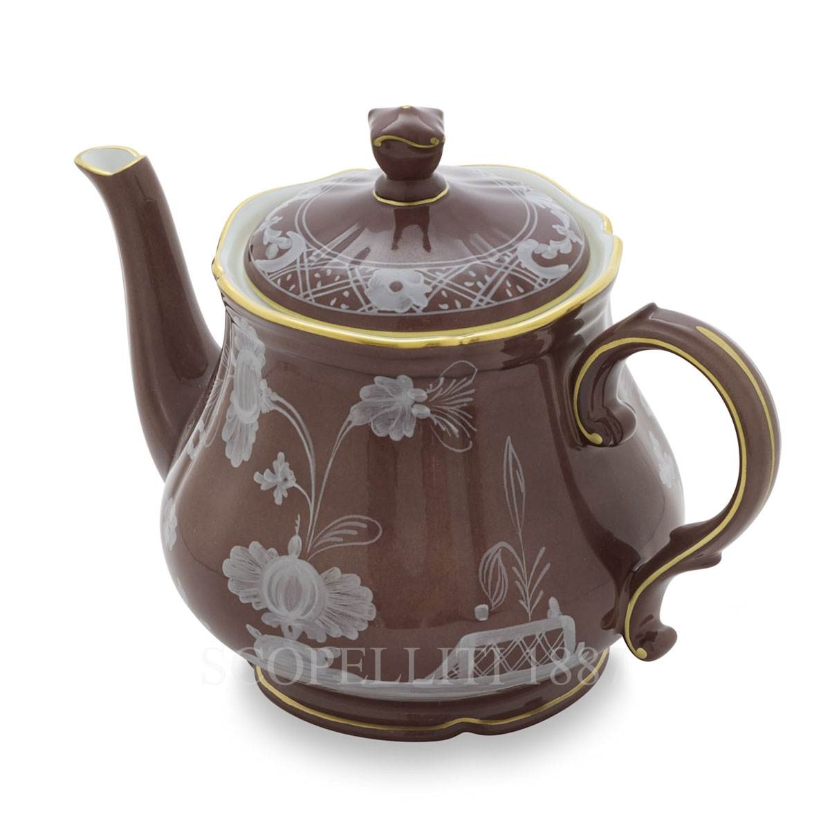 ginori 1735 oriente italiano castagna teapot view