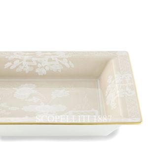 Ginori 1735 Oriente Italiano Meringa Square Change Tray detail