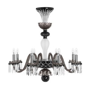 saint louis arlequin 8 light chandelier black satin flannel grey