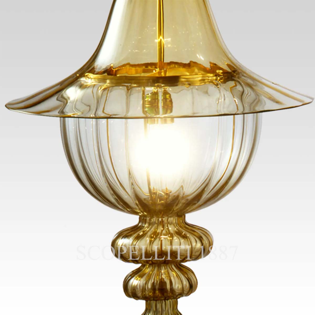 venini doge chandelier amber detail