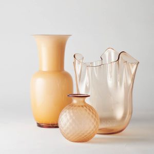 venini opalino vase peach