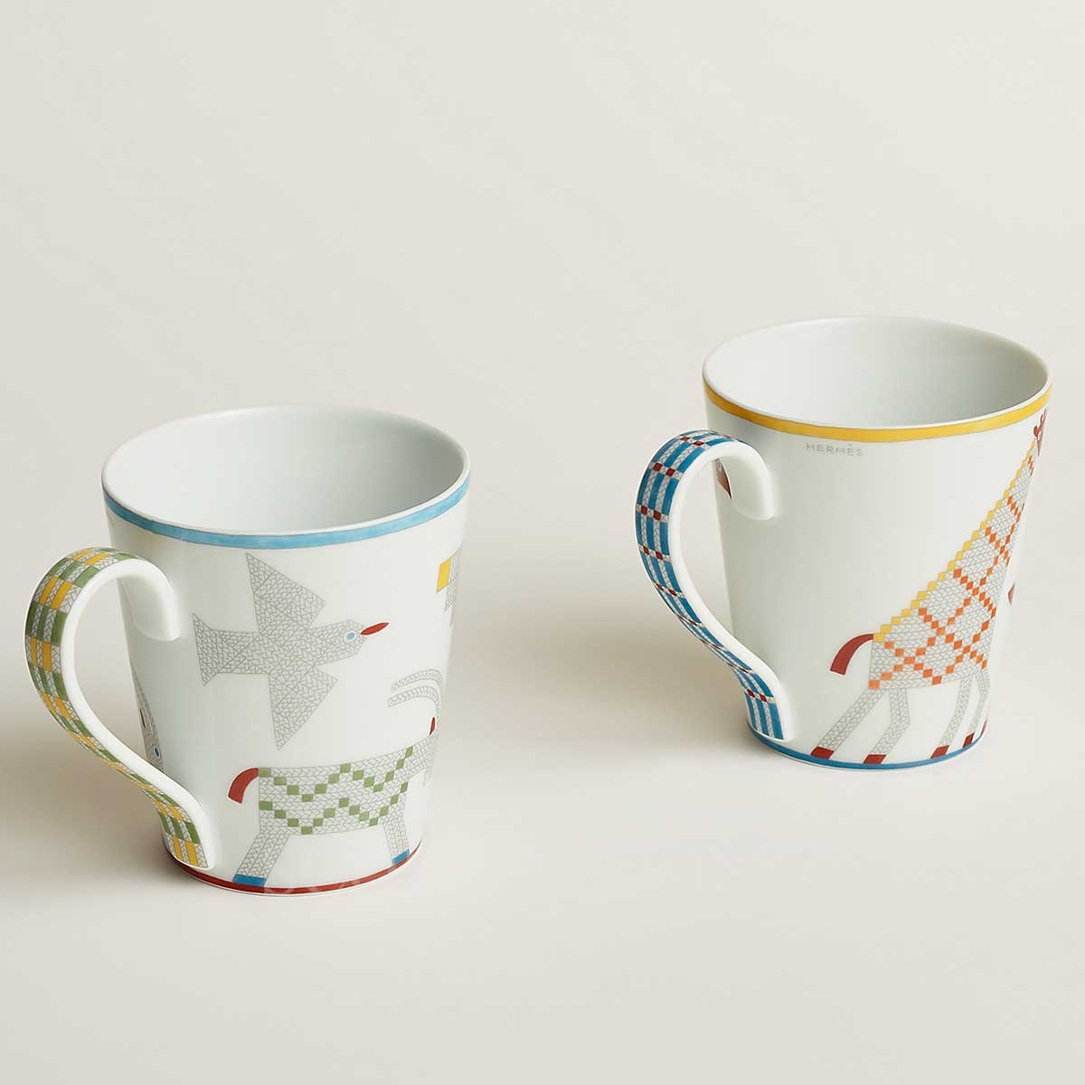 hermes mug animaux nattes set of 2