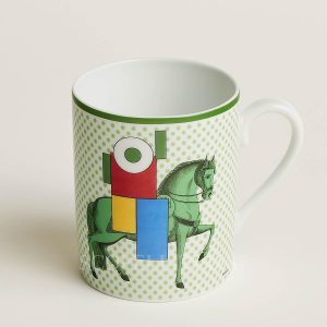 hermes cavalier en form green mug