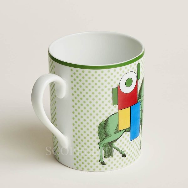 hermes cavalier en form green mug