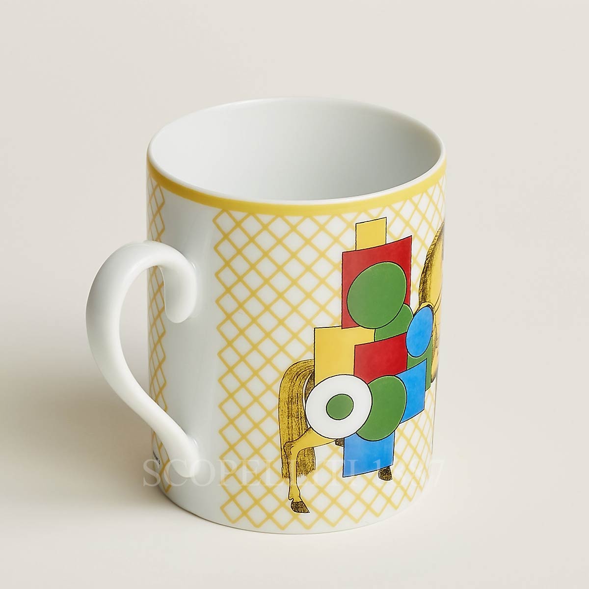 hermes cavalier en form yellow mug