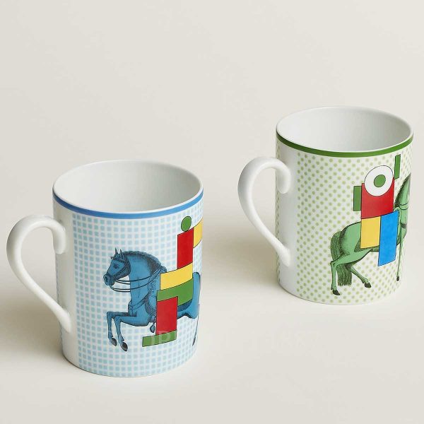 hermes cavalier en formes set of 2 mugs