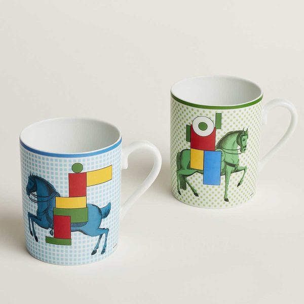 hermes cavalier en formes set of 2 mugs