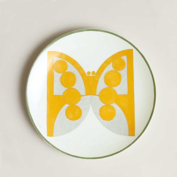 hermes dessert plate animaux nattes butterfly