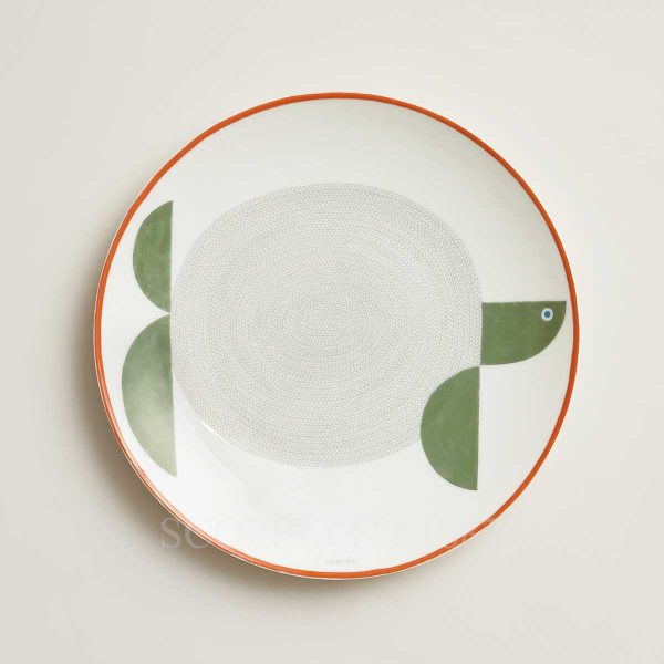 hermes dessert plate animaux nattes turtle