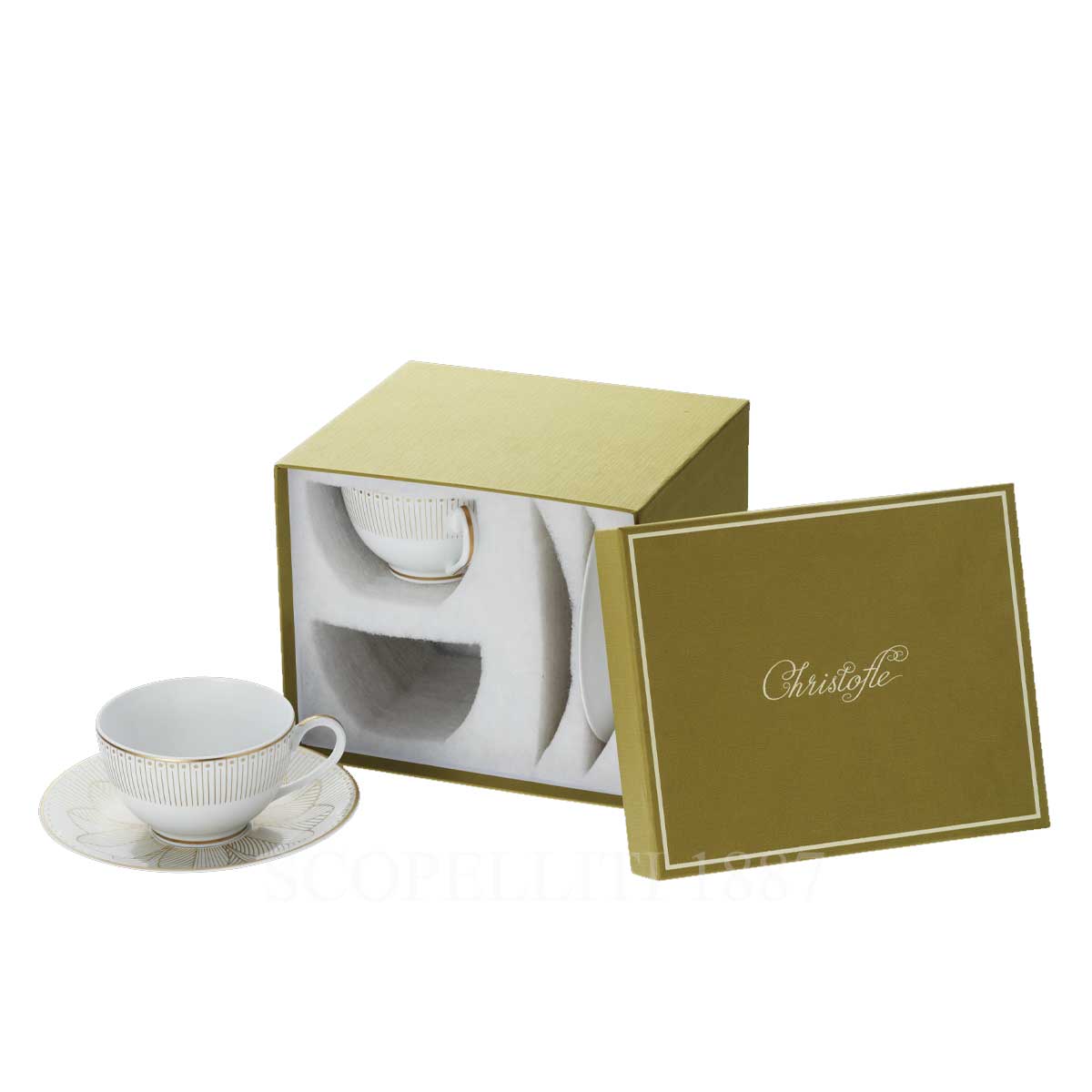 christofle tea cup and saucer malmaison imperiale