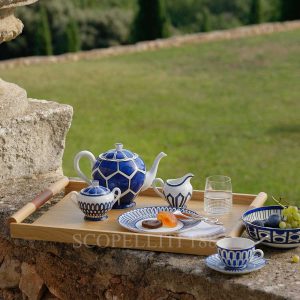 hermes bleus d'alleurs teapot with cups