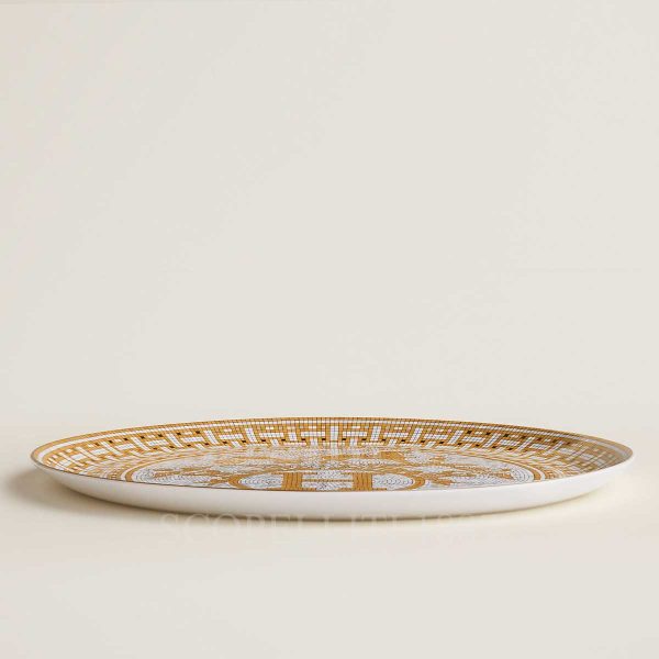 hermes cake plate mosaique gold