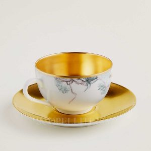 hermes carnets d'equateur gold tea cup