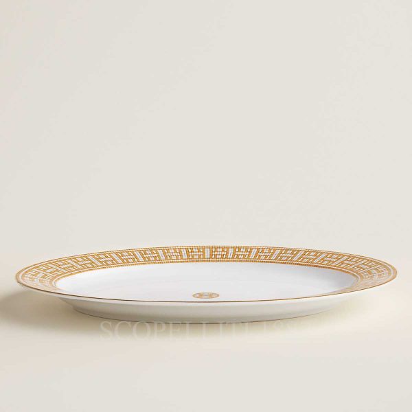 hermes small oval plate mosaique gold