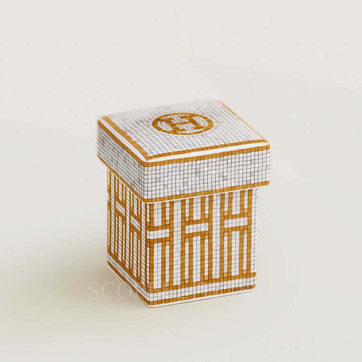 hermes sugar pot mosaique gold