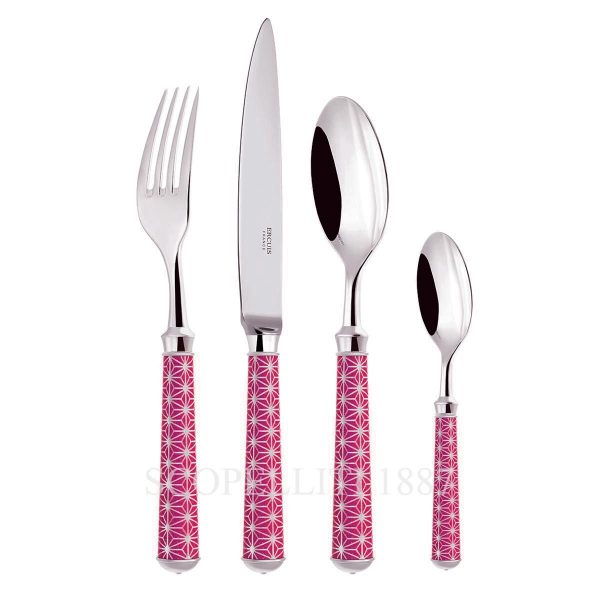 ercuis origami cutlery set fuchsia