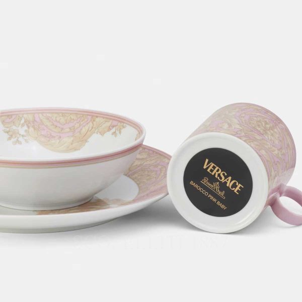 versace kids dinner set barocco pink