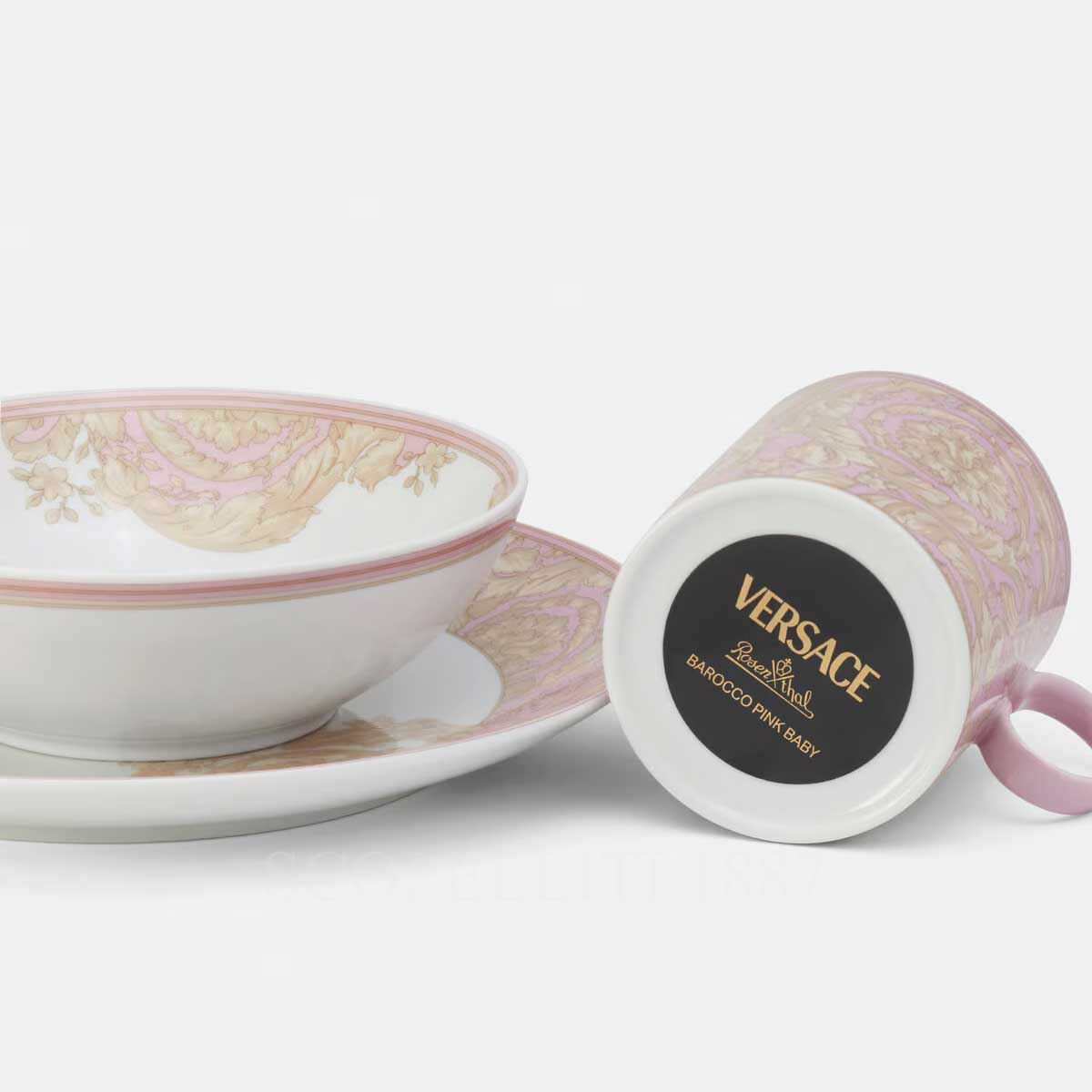 versace kids dinner set barocco pink