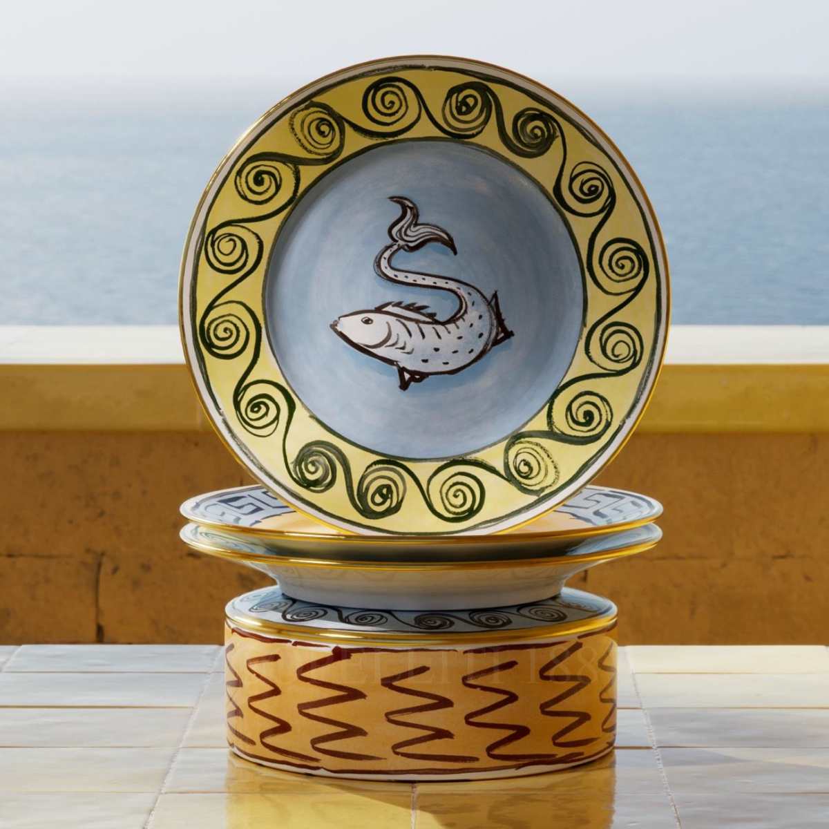 ginori bread plate il viaggio di nettuno light blue
