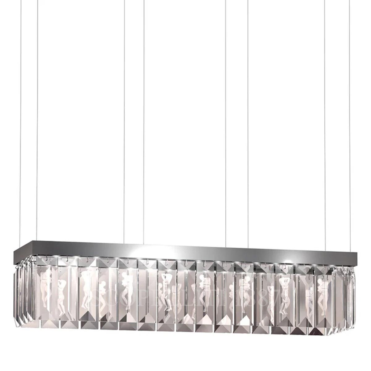 lalique serene chandelier rectangular 40 prisms