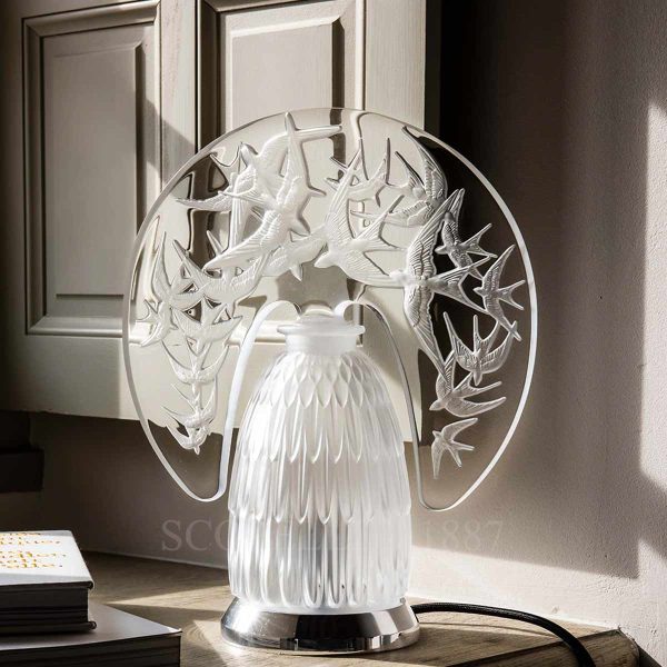 Lalique Swallows Lamp Clear Crystal photo