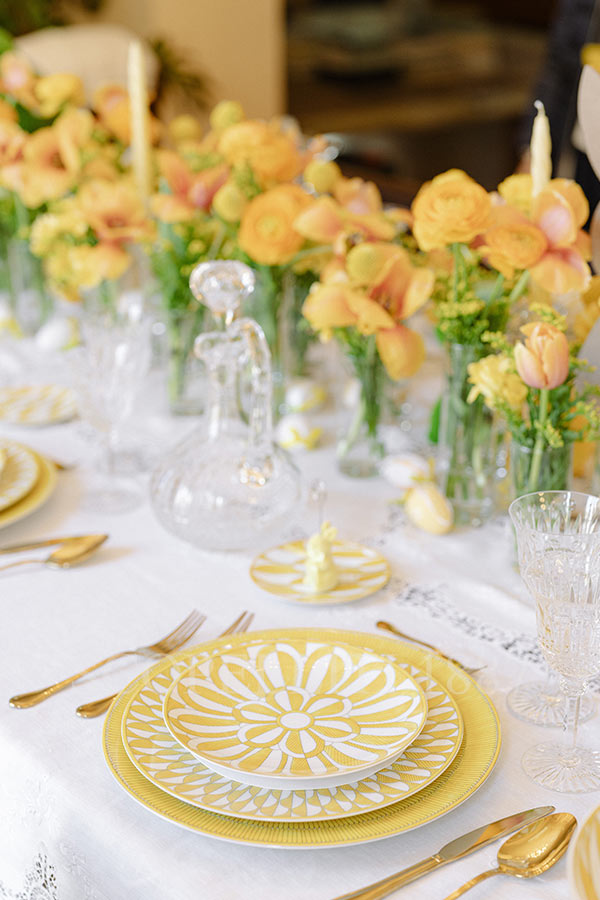 hermes soleil d'hermes yellow tableware
