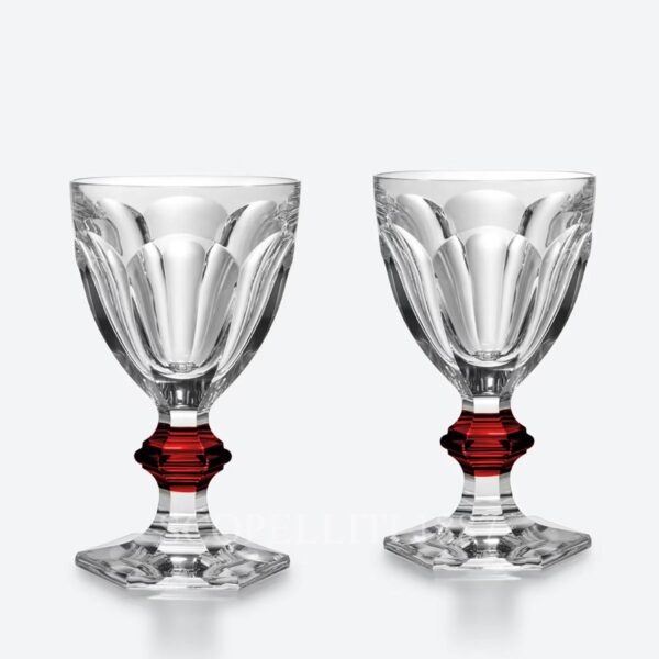 baccarat harcourt 1841 wine glass red knob