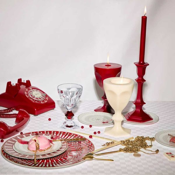 baccarat harcourt 1841 wine glass red knob