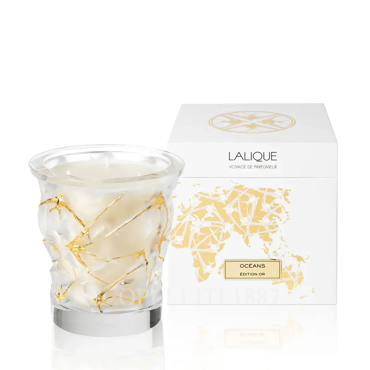 lalique oceans scented candle gold edition