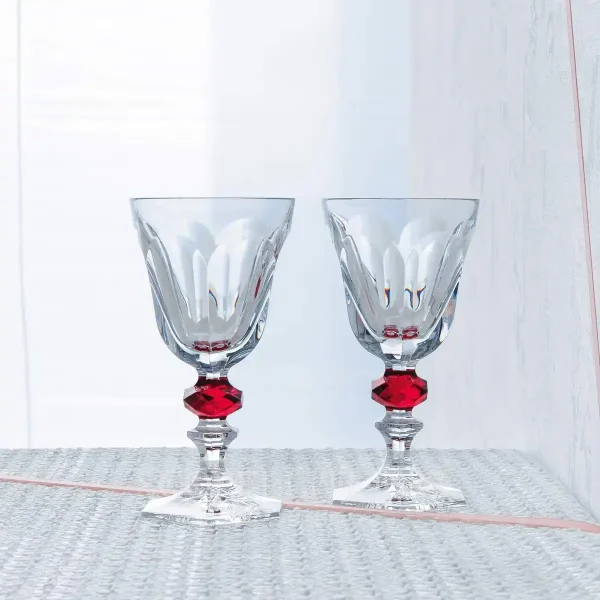baccarat harcourt louis philippe glass in clear crystal with red knob