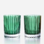 baccarat harmonie green crystal tumblers – set of 2, luxury barware