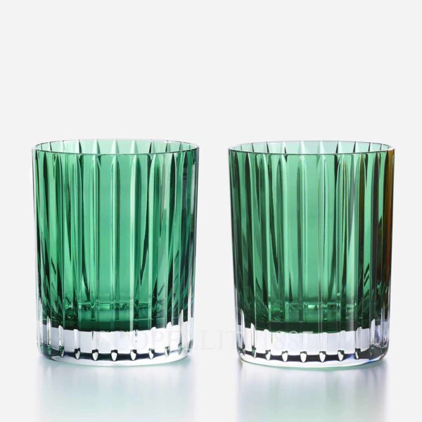 baccarat harmonie green crystal tumblers – set of 2, luxury barware