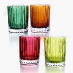 baccarat harmonie multicolor crystal tumbler set – red, orange, emerald, moss green