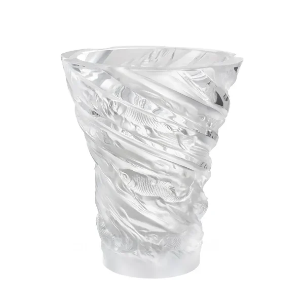 lalique carpes koi vase clear crystal