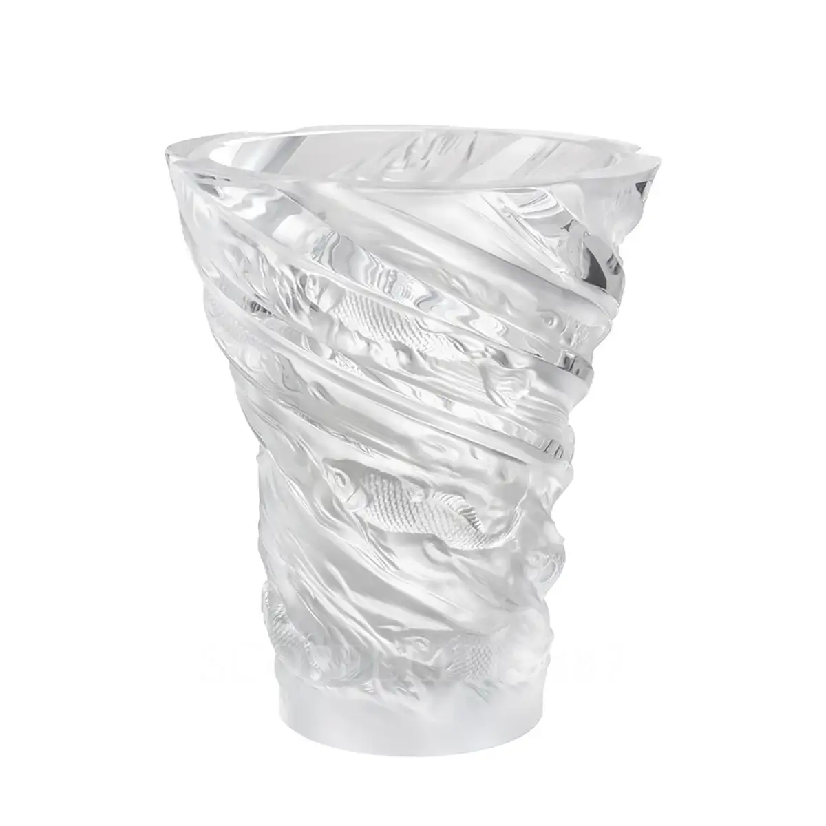 lalique carpes koi vase clear crystal