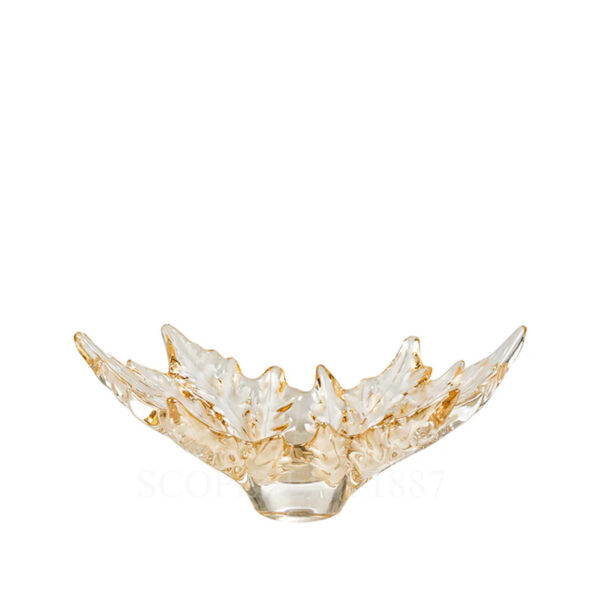 lalique champs elysees gold small oval bowl