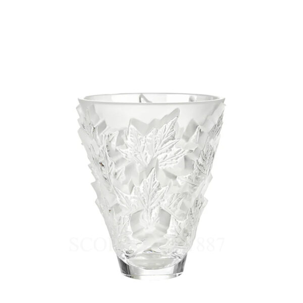 lalique champs-elysees small vase, clear crystal, handcrafted luxury decor