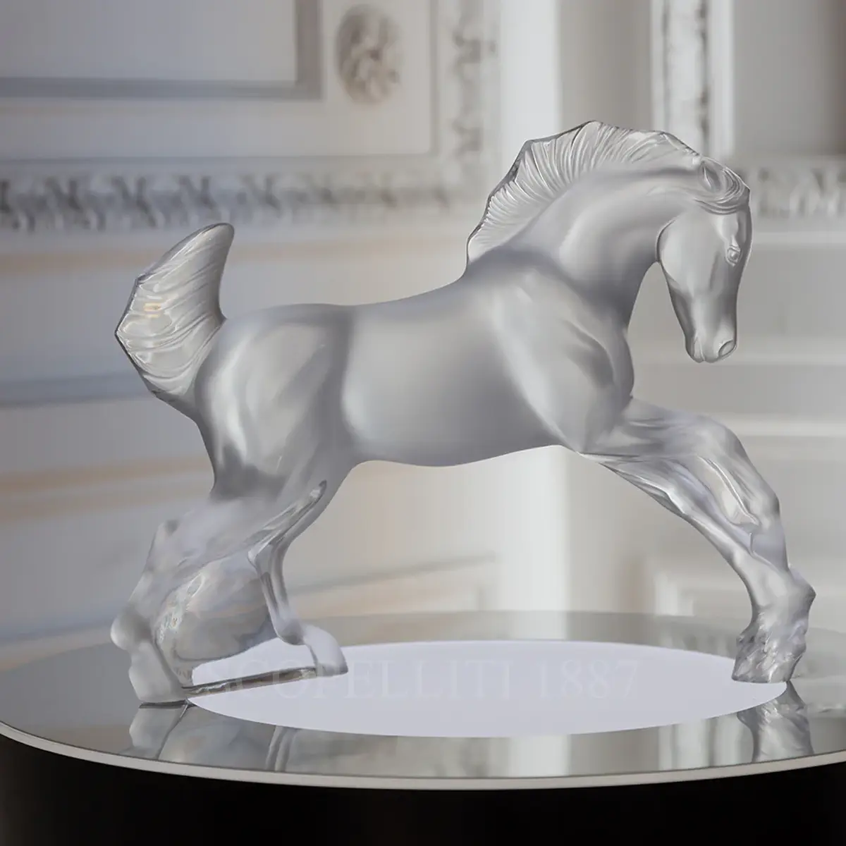 lalique horse sculpture clear crystal