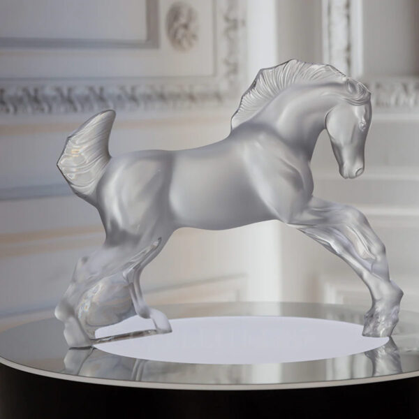 lalique horse sculpture crystal
