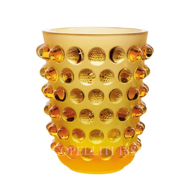 lalique mossi vase amber