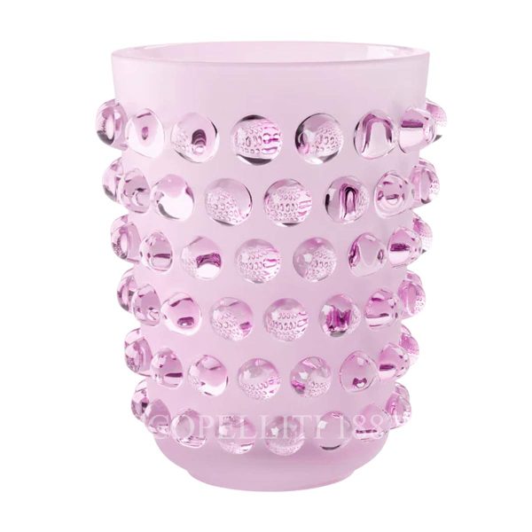 lalique mossi vase pink luster