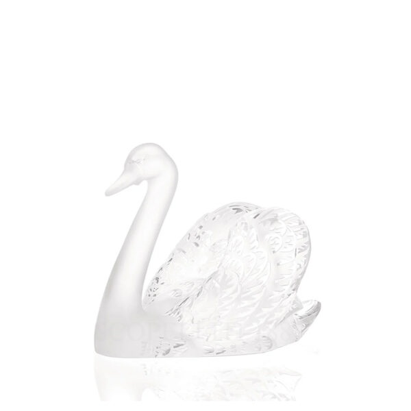 lalique swan head up sculpture